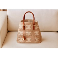 C*LIN* HORIZONTAL CABAS IN TRIOMPHE JACQUARD AND CALFSKIN(35CM)