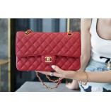  Chanle Classic Flap Caviarleather Medium Red (Golden, 25cm/30cm)