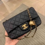 Chanle Mini Classic Flap Gold-Tone Lambskin (Black,20cm)