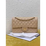 Chanle Classic Flap Lambskin (Apricot,Golden, 25cm)