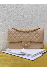 Chanle Classic Flap Lambskin (Apricot,Golden, 25cm)