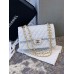Chanle Classic Flap Lambskin (White,Golden, 25cm)