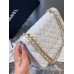 Chanle Classic Flap Lambskin (White,Golden, 25cm)