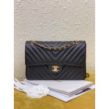 Chanle Classic Flap Lambskin (Black,Golden,25cm)