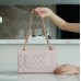 A Top Quality Chanle Classic Flap  Caviarleather  (Light Pink,Golden,25cm)