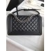 Chanle Medium Leboy  Handbag & Grained Calfskin (Black,Sliver, 25cm)