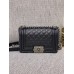 Chanle Mini Leboy  Handbag & Calfskin (Black,Silver Hardware, 20cm)