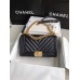 Chanle Medium Leboy  Handbag & Calfskin (Black, Golden Metal , 25cm)