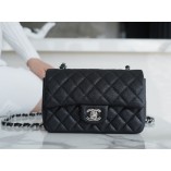 [TOP QUALITY] Chanle Classic Flap Caviarleather (Black,Sliver, 20cm)