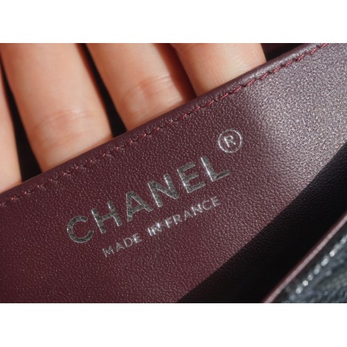 [TOP QUALITY] Chanle Classic Flap Caviarleather (Black,Sliver, 20cm)