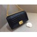 Chanle Medium Leboy  Handbag & Grained Calfskin (Black, Golden, 25cm)