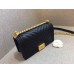 Chanle Medium Leboy  Handbag & Grained Calfskin (Black, Golden, 25cm)