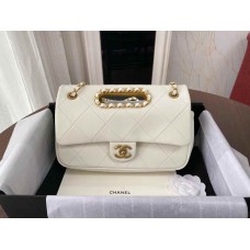 Chanle Lady Handbag  (White,26cm)