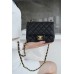 [TOP QUALITY] Chanle Classic Flap Caviarleather (Black,Golden, 17cm)