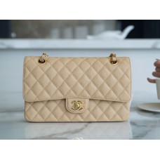 Chanle Classic Flap Caviarleather (Apricot,Golden, 25cm)