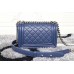 Chanle Mini Leboy  Handbag & Calfskin (Blue, Aged Silver Metal, 20cm)