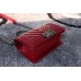 Chanle Mini Leboy  Handbag & Calfskin (Dark Red, Aged Silver Metal , 20cm)