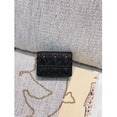 Lady Dion Chain Purse with Lambskin(13.5CM)