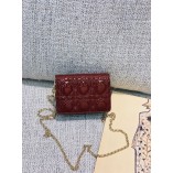 Lady Dion Chain Purse with Lambskin(13.5CM)