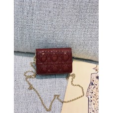 Lady Dion Chain Purse with Lambskin(13.5CM)