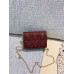 Lady Dion Chain Purse with Lambskin(13.5CM)