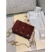 Lady Dion Chain Purse with Lambskin(13.5CM)