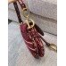 Dion Red Velour Saddle Bag(Strap needs extra purchase)(25.5CM)