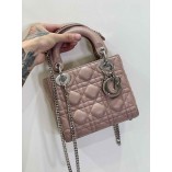 Mini Cannage Lambskin Lady Dion Bag(Sliver Hardware)(17CM)