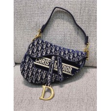 Dion Blue Velour Saddle Bag(Strap needs extra purchase)(25.5CM)