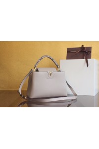 LU GREY  CAPUCINES BB BAG with Python trim(27CM)