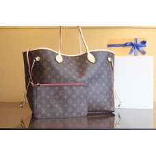 LU NEVERFULL GM TOTE BAG with Monogram Canvas Cherry Color Inside(39CM)