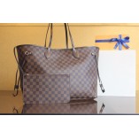 LU NEVERFULL GM TOTE BAG with Damier Ebene Canvs Cherry Color Inside(39CM)