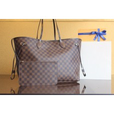 LU NEVERFULL GM TOTE BAG with Damier Ebene Canvs Cherry Color Inside(39CM)
