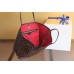LU NEVERFULL MM TOTE BAG with Damier Ebene Canvs Cherry Color Inside(31CM)