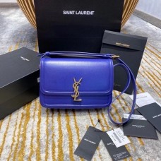 YSI SOLFERINO MEDIUM SATCHEL IN BOX SAINT LAURENT LEATHER(23CM)