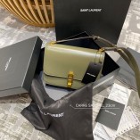 YSI CARRÉ SATCHEL IN BOX SAINT LAURENT LEATHER(23CM)