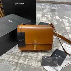 YSI CARRÉ SATCHEL IN BOX SAINT LAURENT LEATHER(23CM)