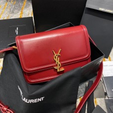 YSI SOLFERINO MEDIUM SATCHEL IN BOX SAINT LAURENT LEATHER(23CM)